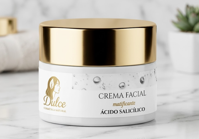 Crema Facial Matificante: Ácido Salicílico y Niacinamida (Efecto Antibrillos)